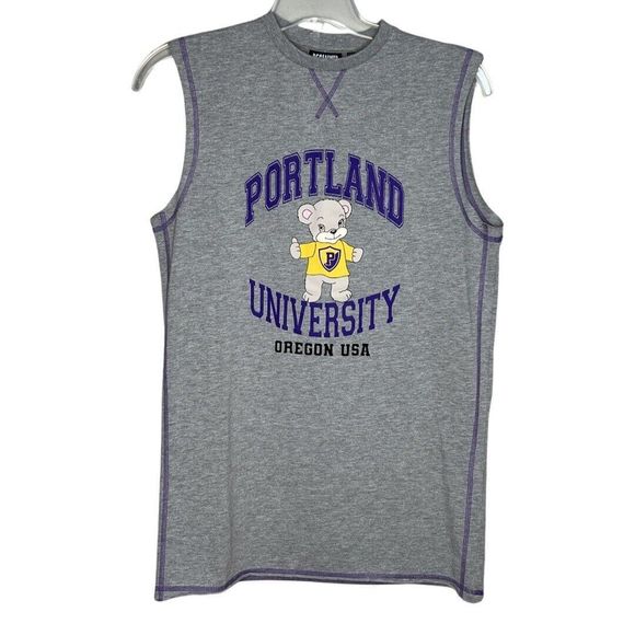Portland University Shirt Womens 6 Gray Purple‎ Reclaimed Vintage Basketball - Picture 1 of 5